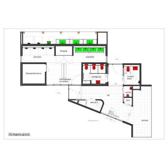 Plattegrond sanitair